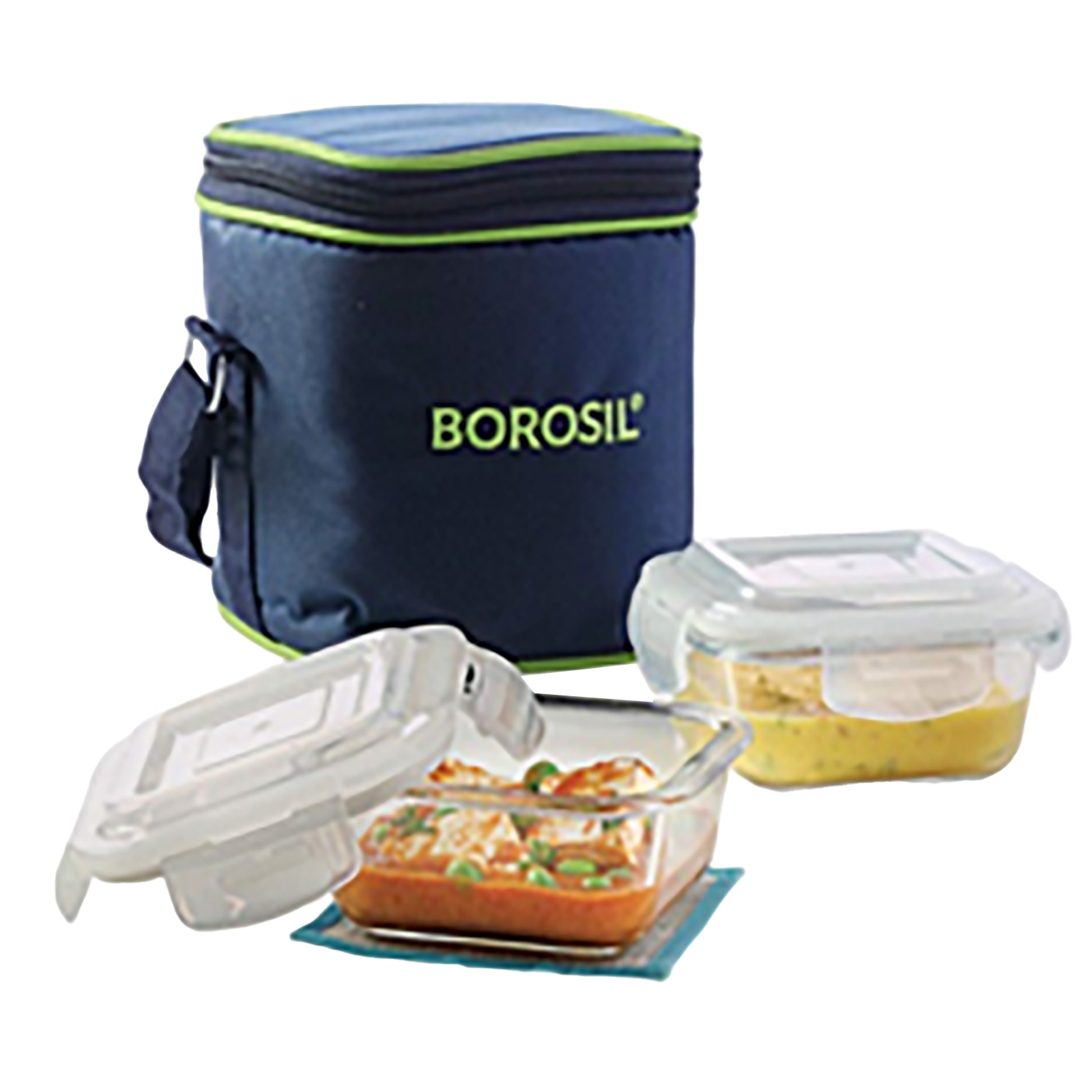 Buy Preethi Borosil Glass Lunch Box (Set Of 2, Classic, Transparent ...